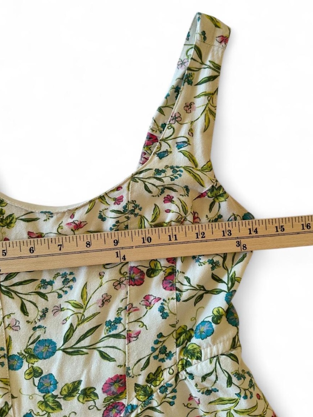Sincerely Jules Floral Linen Blend Mini Dress Cottagecore Coquette Feminine S - Picture 7 of 8
